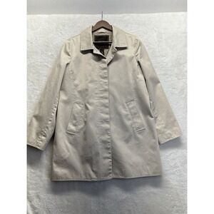 Vintage Coach Pea Coat Khaki Womens Lg Short Trench Coat Button Jacket Flaw‎
